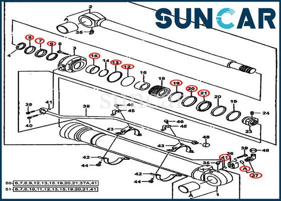 satın al AT196473 Kova Keçesi Tamir Takımı 450LC 992ELC Deere Silindir Değiştirme Yağ Keçesi Takımı online manufacture