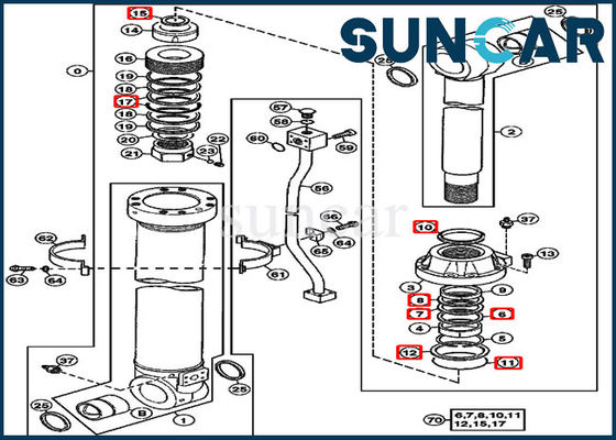 satın al 4438684 John Deere Kol Conta Takımı 670GLC 650DLC Hidrolik Silindir Değiştirme Servis Kiti online manufacture