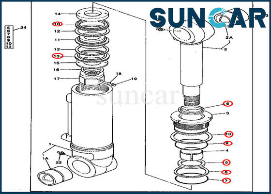 satın al 4240084 595D John Deere için Bıçak Silindir Conta Takımı Ekskavatör Hidrolik Servis Kitleri online manufacture
