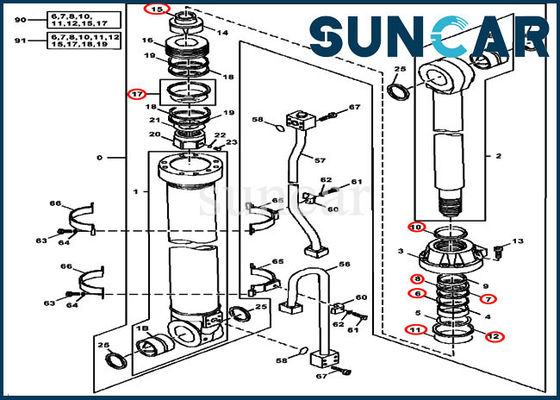 satın al 4700430 Kol Silindir Conta Kiti Ekskavatör Değiştirme Servis Kiti 450LC 450CLC Deere Modellerine Uyar online manufacture