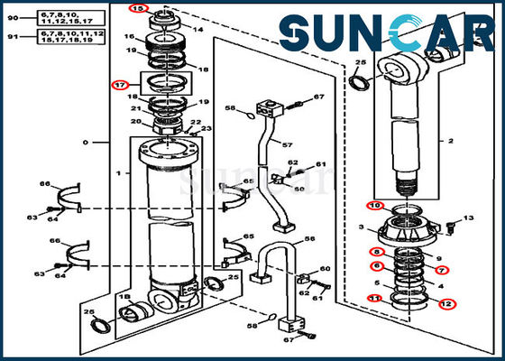 satın al 4438679 Kol Hidrolik Silindir Takımı 450LC 450CLC Deere Ekskavatör Conta Tamir Takımları online manufacture
