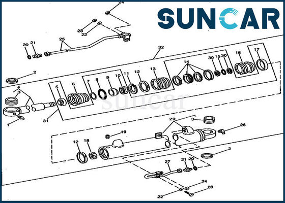 satın al 693B 690B JOHN DEERE Silindir Kitleri RE12315 Ekskavatör Bom Tamir Conta Takımı online manufacture
