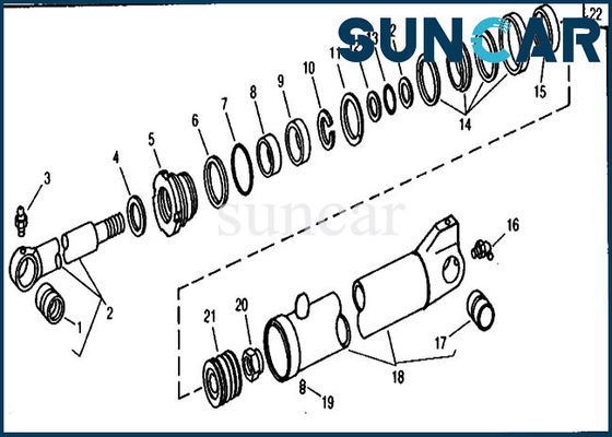 satın al 690C 693C Ekskavatör için Kova John Deere RE18950 Hidrolik Silindir Servis Kiti online manufacture