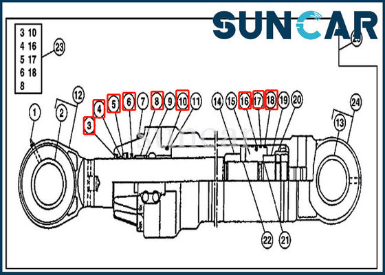 satın al 690D 790D JOHN DEERE AT194293 Kol Conta Takımı Hidrolik Silindir Servis Kitleri online manufacture