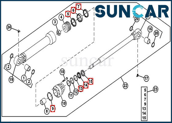 satın al 690ELC Ekskavatör John Deere için Hidrolik Contalar AH144593 Kova Silindir Conta Takımı online manufacture