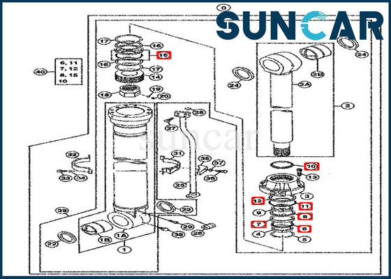 satın al 4405053 Hidrolik Silindir Keçe Takımı 750 800C 850DLC John Deere Yağ Sızdırmazlık Takımı online manufacture