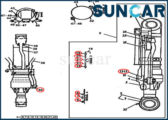 satın al Excavator Hydraulic Seals AT196478 Arm Cylinder Seal Kit Fits John Deere 790D online manufacture