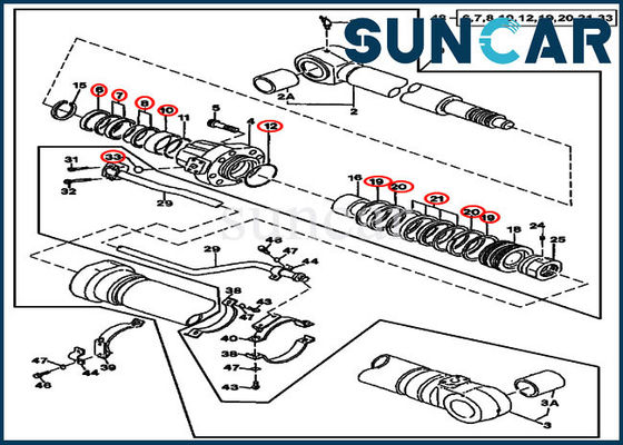 satın al AT196467 Arm Cylinder Seal Repair Kit For 790ELC Excavator John Deere Replacement Kits online manufacture