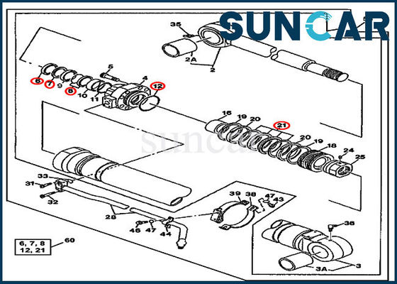 satın al AT196468 Bucket Cylinder Repair Seal Kit 790ELC John Deere Mechanical Sealing Kit online manufacture
