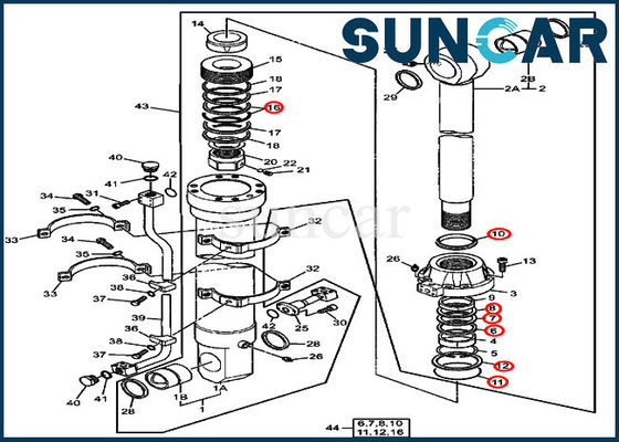 satın al Deere Bucket Seal Kit 4660142 Hydraulic Cylinder Oil Seal Kits For Excavator 800C online manufacture