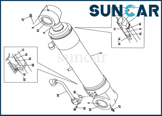 satın al LZ00456 Bom Silindir Conta Kiti CASE CX135SR paletli ekskavatör silindir takma iç tamir takımına uyar online manufacture