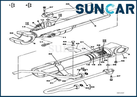 satın al VAKA Ekipman Parçaları LZ00477 Paletli Ekskavatör Hidrolik Bom Silindir Conta Takımı CX330'a Uyar online manufacture