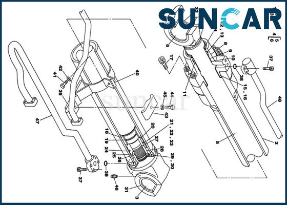 satın al LZ00483 Ağır Ekipman CX350 CASE Paletli Ekskavatör Sağ Bom Silindir Conta Takımı online manufacture