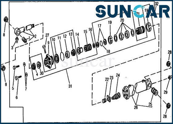 satın al RE21196 Hidrolik Silindir Kiti Kepçe Servis Kiti 990 John Deere Ekipman Parçalarına Uyar online manufacture