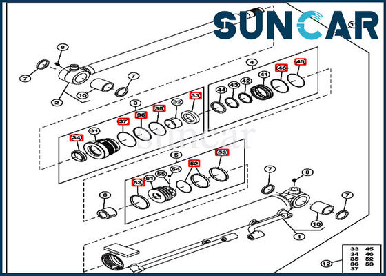 satın al 4634034 Bom Silindir Contası Tamir Takımı Deere 35D 27D Ekskavatör Servis Takımları online manufacture