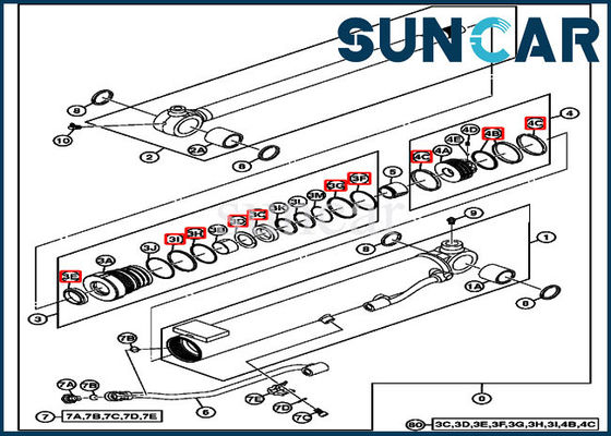 satın al 17D JOHN DEERE 4667615 Bom Tamir Contası Kiti 35 MM Çubuk 60 MM Delik Silindirine Uyar online manufacture