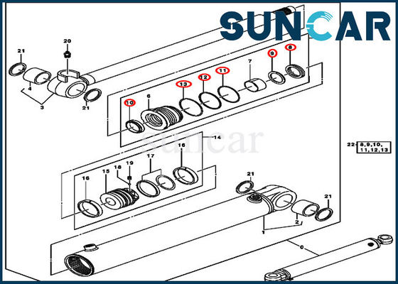 satın al 0843808 John Deere 50C için Ekskavatör Bom Dönüş Servis Kiti Hidrolik Silindir Conta Kiti online manufacture