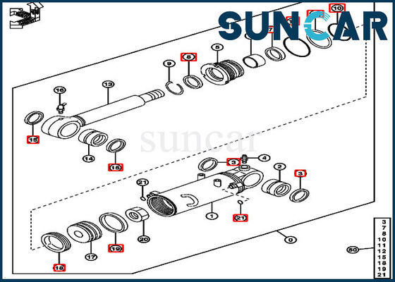 satın al 50D Deere Bıçak Silindir Takımı 4622067 Ekskavatör Hidrolik Değiştirme Servis Kitleri online manufacture