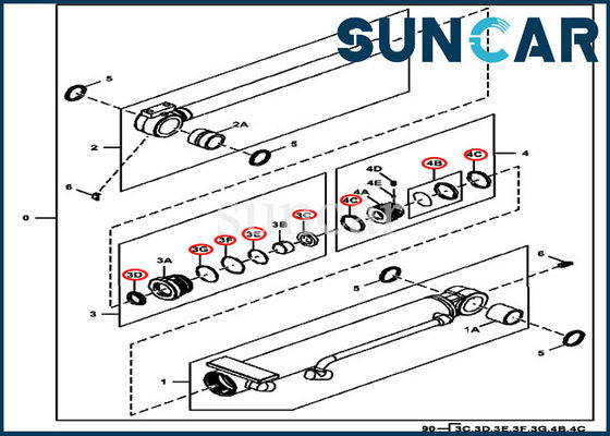 satın al 4614058 35D 50G Ekskavatör için Bıçak Açısı Hidrolik Silindir Conta Takımı JOHN DEERE online manufacture