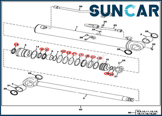 satın al 50D 50G JOHN DEERE Kitleri FYD00000073 Kova Silindiri Değiştirme Conta Kitleri online manufacture