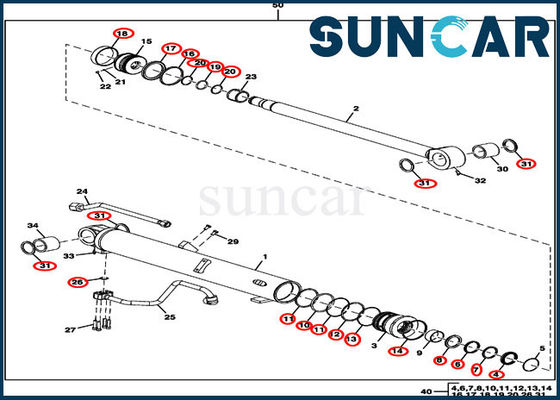 satın al 60D 60G Deere Hidrolik Keçe Takımı FYD00000085 Bom Silindiri Değiştirme Sızdırmazlık Kiti online manufacture