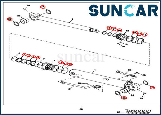 satın al FYD00000087 Kova Değiştirme Silindir Conta Takımı 60D 60G John Deere'a Uyar online manufacture