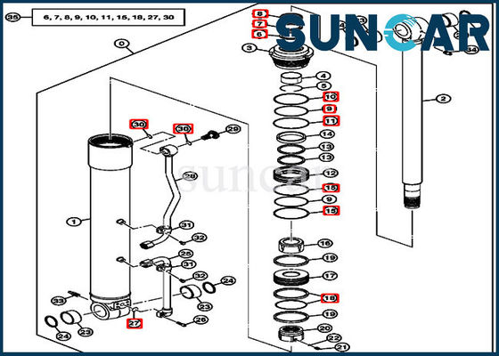 satın al 4464984 Bom Contası Tamir Takımı Silindir Servis Takımı 75C 80C John Deere Bileşenlerine Uyar online manufacture