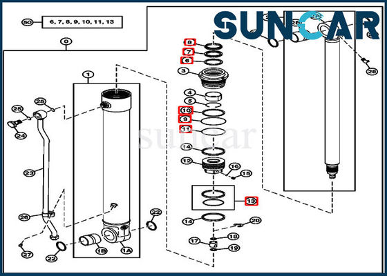 satın al 75D 85D JOHN DEERE Conta Takımları 4464985 Kol Hidrolik Silindir Tamir Takımı online manufacture