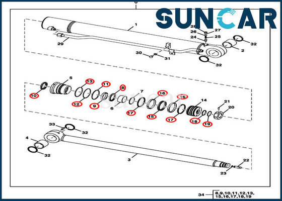 satın al FYD00000077 Deere Kol Tamir Conta Takımı Ekskavatör Hidrolik Silindir Servis Takımı online manufacture