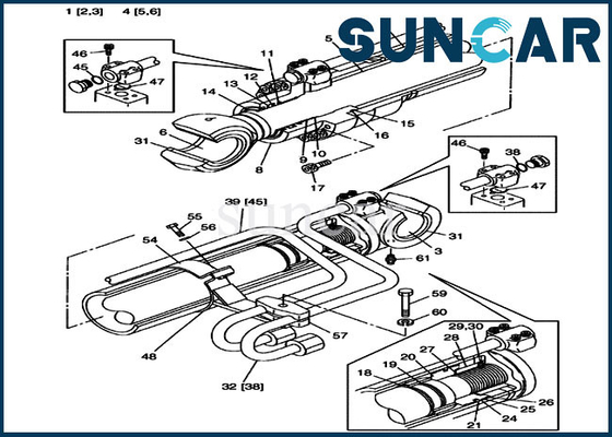 satın al LZ00442 Hidrolik Bom Conta Kiti Silindir Servis Kitleri CASE CX225SR CX240'a Uyar online manufacture