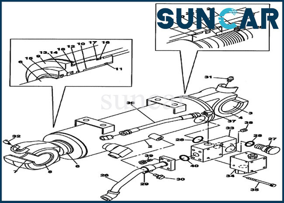 satın al LZ00542 Bıçak Sızdırmazlık Kiti CX225SR CX235C SR CASE için Dozer Silindir Conta Kiti online manufacture