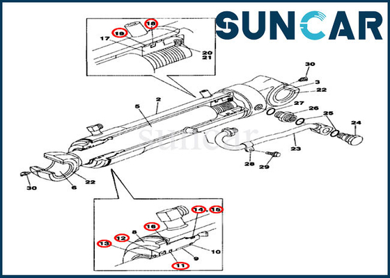 satın al LZ00472 Kasa Ofset Bom Tamir Takımı CX75SR Paletli Ekskavatör için Döner Silindir Servis Kiti online manufacture