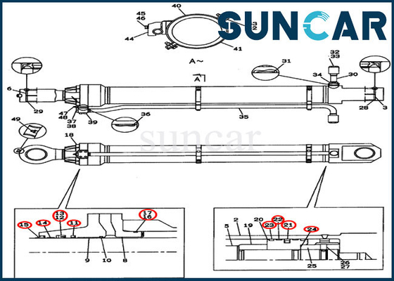 satın al LZ00313 Kova Silindiri Servis Kiti CX800 Kasa Ekskavatör Hidrolik Kol Sızdırmazlık Kiti online manufacture