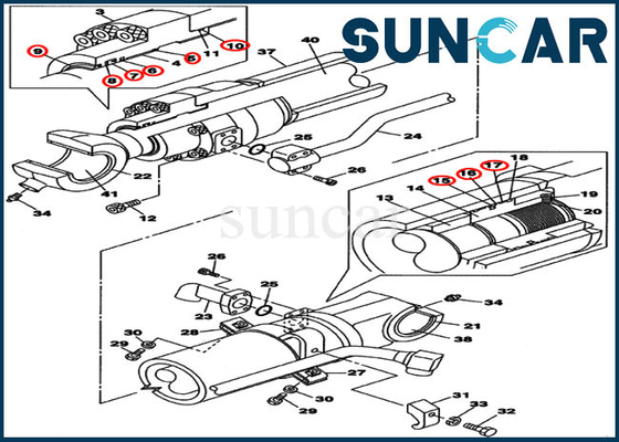 satın al LZ007650 Kova Silindir Contası Tamir Takımı Kasaya Uyar CX210B CX210BNLC Paletli Ekskavatör online manufacture