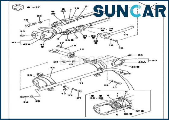 satın al CX350C CX330 CASE Hidrolik Conta Kiti LZ007310 OEM Kova Silindiri Değiştirme Kitleri online manufacture