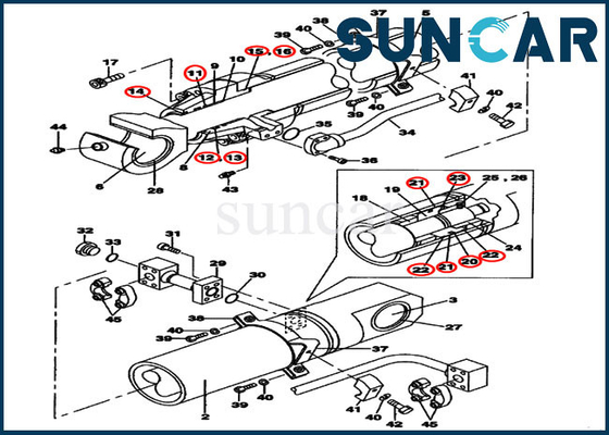 satın al LZ007720 VAKA Tamir Contası Kiti Model CX800B Kova Silindiri Yeniden Oluşturma Kiti online manufacture