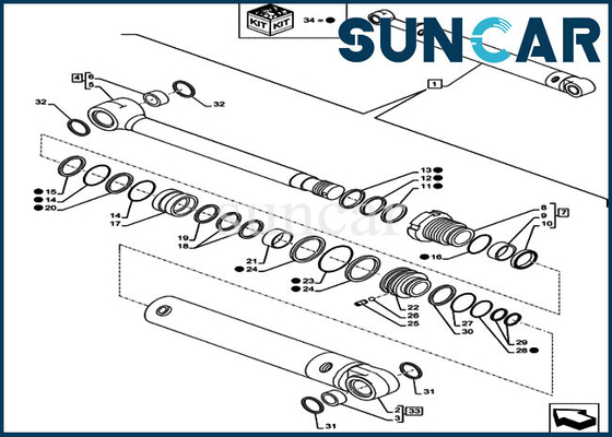 satın al CX80C CX75C SR Kılıf LZ012040 Bom/ Kepçe/ Kol Conta Kiti Silindir Sızdırmazlık Kiti online manufacture