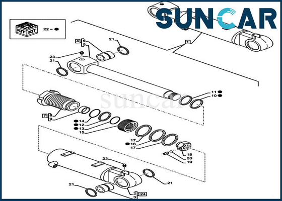 satın al LZ012050 Bıçak Kaldırma Silindiri Tamir Takımları CX80C CX75C SR Kasa Paletli Ekskavatör Conta Takımı online manufacture