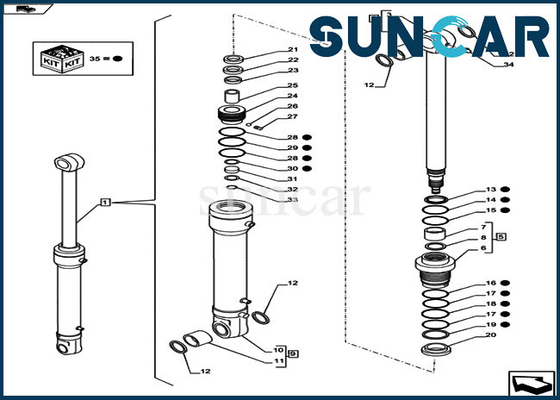 satın al CX80C Kasa LZ12030 Döner Silindir Conta Kiti OEM Hidrolik Conta Değiştirme Kiti online manufacture