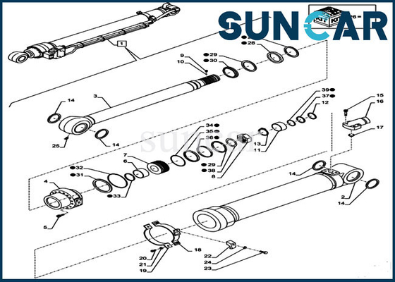 satın al LZ011310 Ekskavatör Kolu Conta Tamir Takımı CX250D LC LR Kasa Hidrolik Silindir Servis Takımları online manufacture