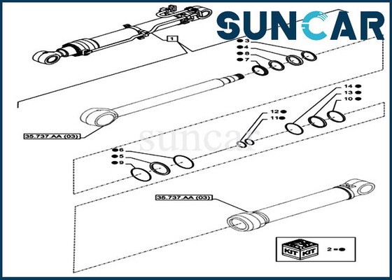 satın al CX350D LC CASE LZ012100 Kol Tamir Conta Takımı Hidrolik Silindir Tamir Takımları online manufacture