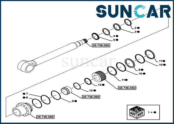 satın al LZ014870 Bom Silindir Conta Takımı CX750DRTC Paletli Ekskavatör Hidrolik Tamir Takımı için online manufacture