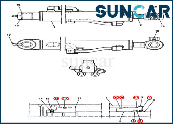 satın al PE01V00003R100 Ekskavatör CX14 Case Machinery için Kepçe Silindir Tamir Contası Kiti online manufacture