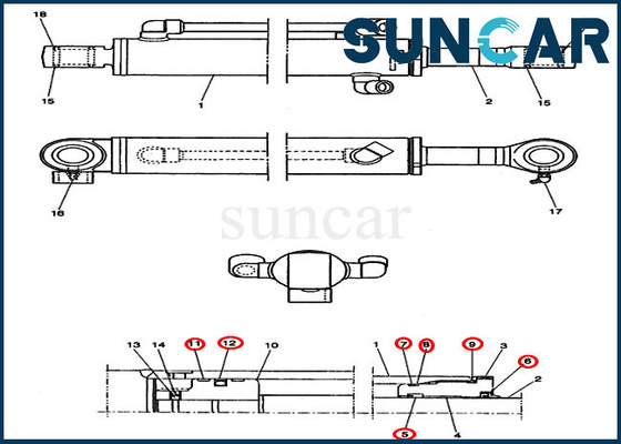 satın al CX14 Kasa PE01V00004R100 Dozer Bıçak Silindir Tamir Takımları Hidrolik Servis Takımı online manufacture