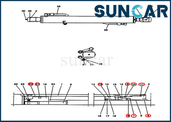 satın al CX25 Hidrolik Yağ Keçesi Kiti PV01V00037R300 Kol Silindiri Sızdırmazlık Kiti Kasa Tamir Takımı online manufacture