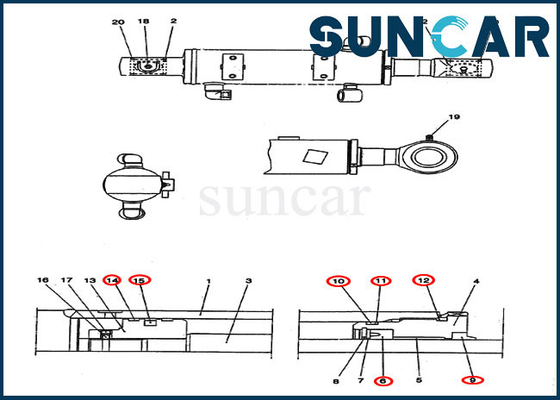satın al PV01V00038R300 Dozer Bıçak Conta Kiti Silindir Conta Değiştirme Kiti CX25 VAKA Uyar online manufacture