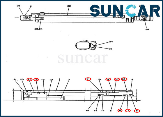 satın al Aşınma Direnci PM01V00044R300 Döner Silindir Servis Kiti CX25 Kasa Ekskavatör Conta Kitleri online manufacture
