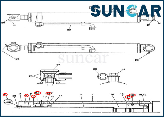 satın al PW01V00043R300 Bom Silindir Conta Kiti Modelleri CX36B CX31B Ekskavatör Kasası Conta Kiti online manufacture