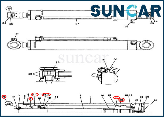 satın al CX36B CX31B KASA PX01V00045R300 Salıncak Contası Tamir Takımı Bom Silindiri Değiştirme Kiti online manufacture