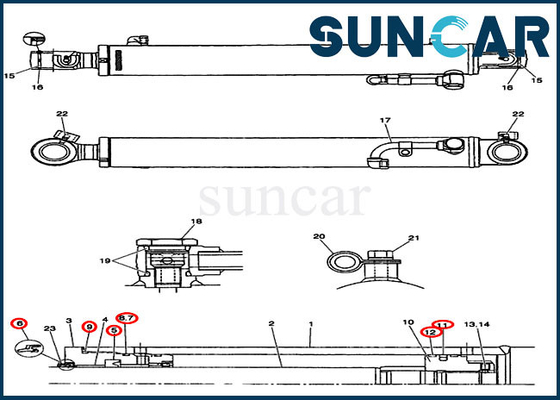 satın al PW01V00051R300 Kol Silindiri Tamir Contası Kiti Model CX31B Ekskavatör Kutusu Servis Kiti online manufacture
